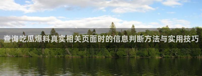 51吃瓜热门事件：查询吃瓜爆料真实相关页面时的信息判断方法与实用技巧